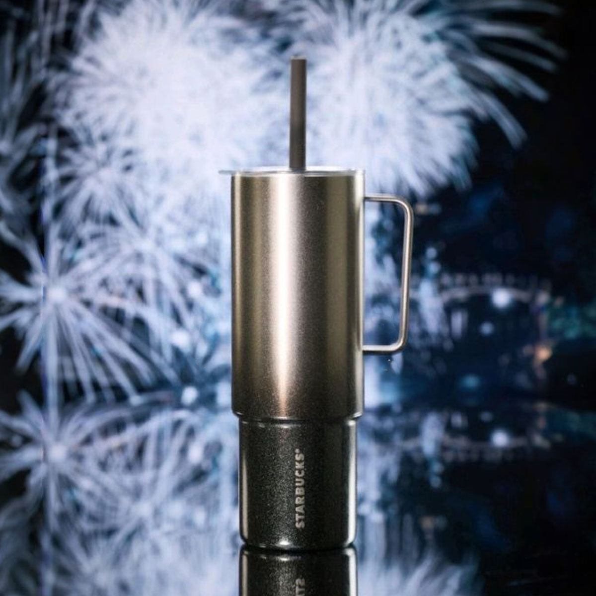 Starbucks China 2024 Winter Fireworks Stainless steel straw cup 946ml