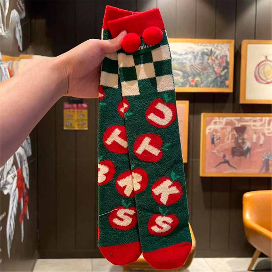 Starbucks China 2023 Christmas Red Fuji Coffee Series Socks