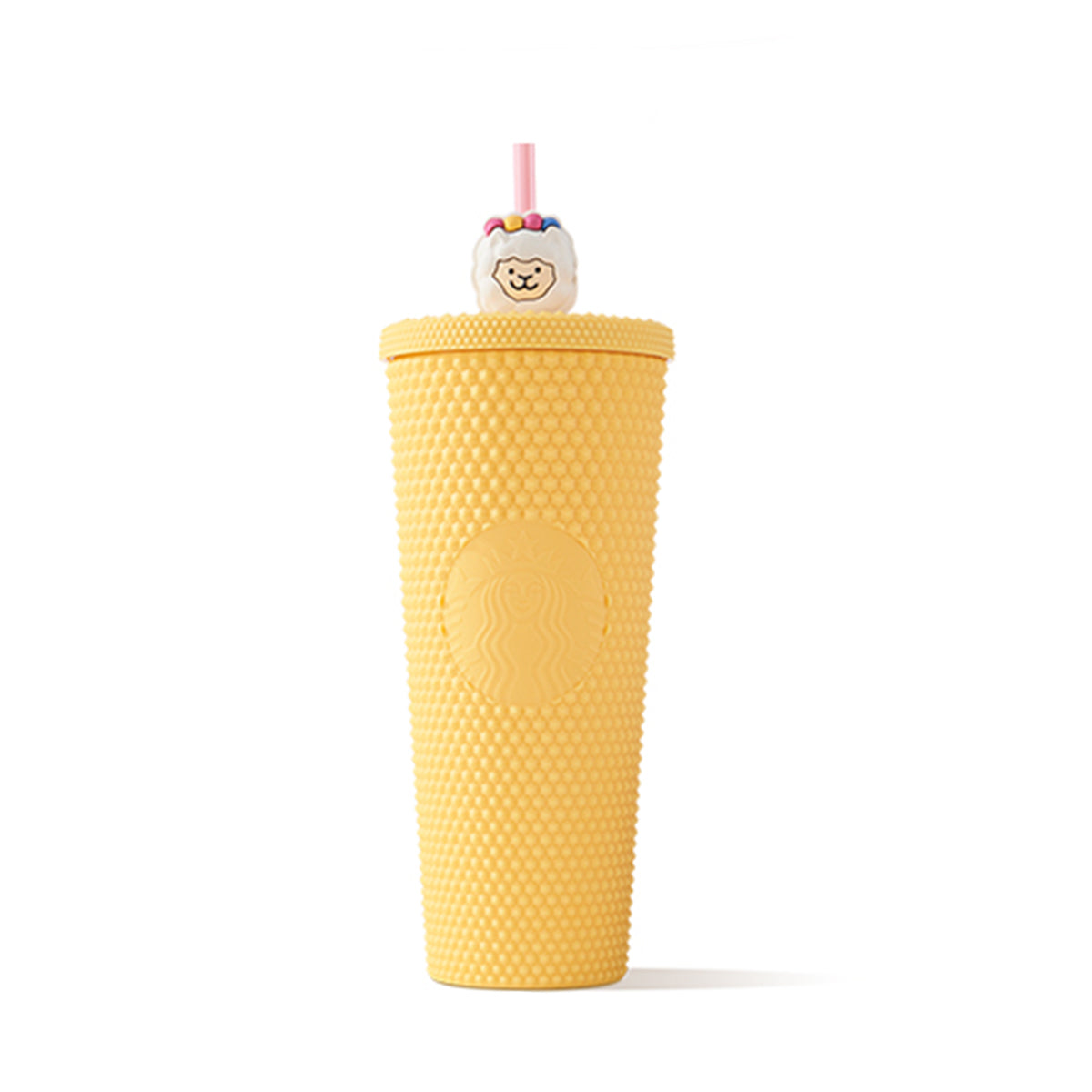 Starbucks China 2024 Summer yellow straw studded cup 24oz