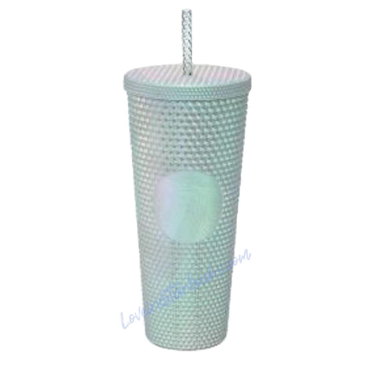 Starbucks Tumblers Taiwan Mirror blue Venti studded straw plastic cup 24oz