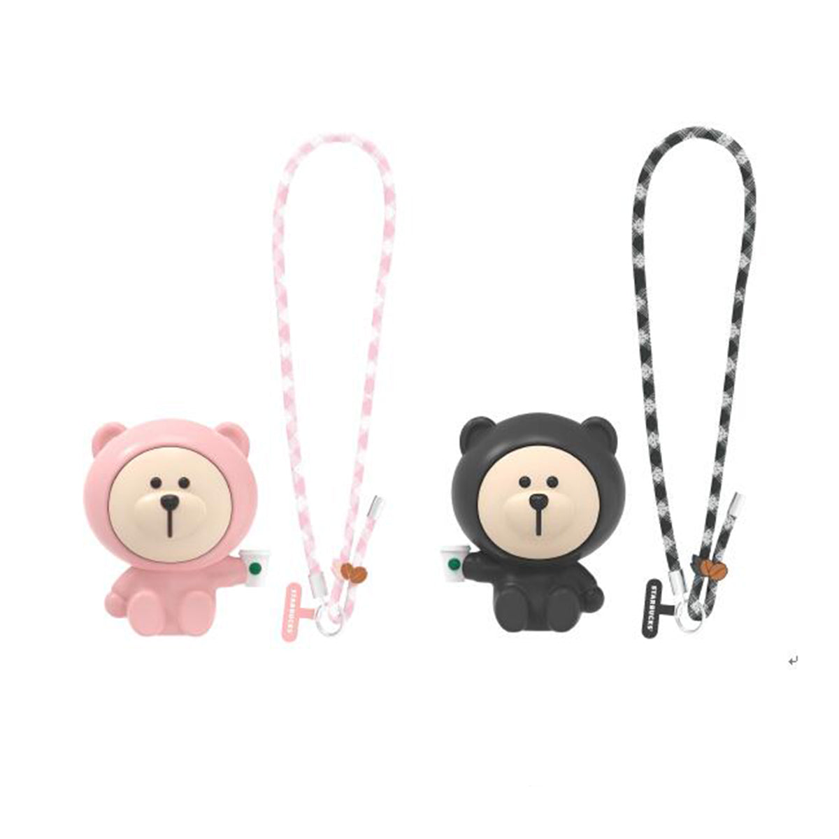 Starbucks phone lanyard strap pink or black bear Earpod - read details before order