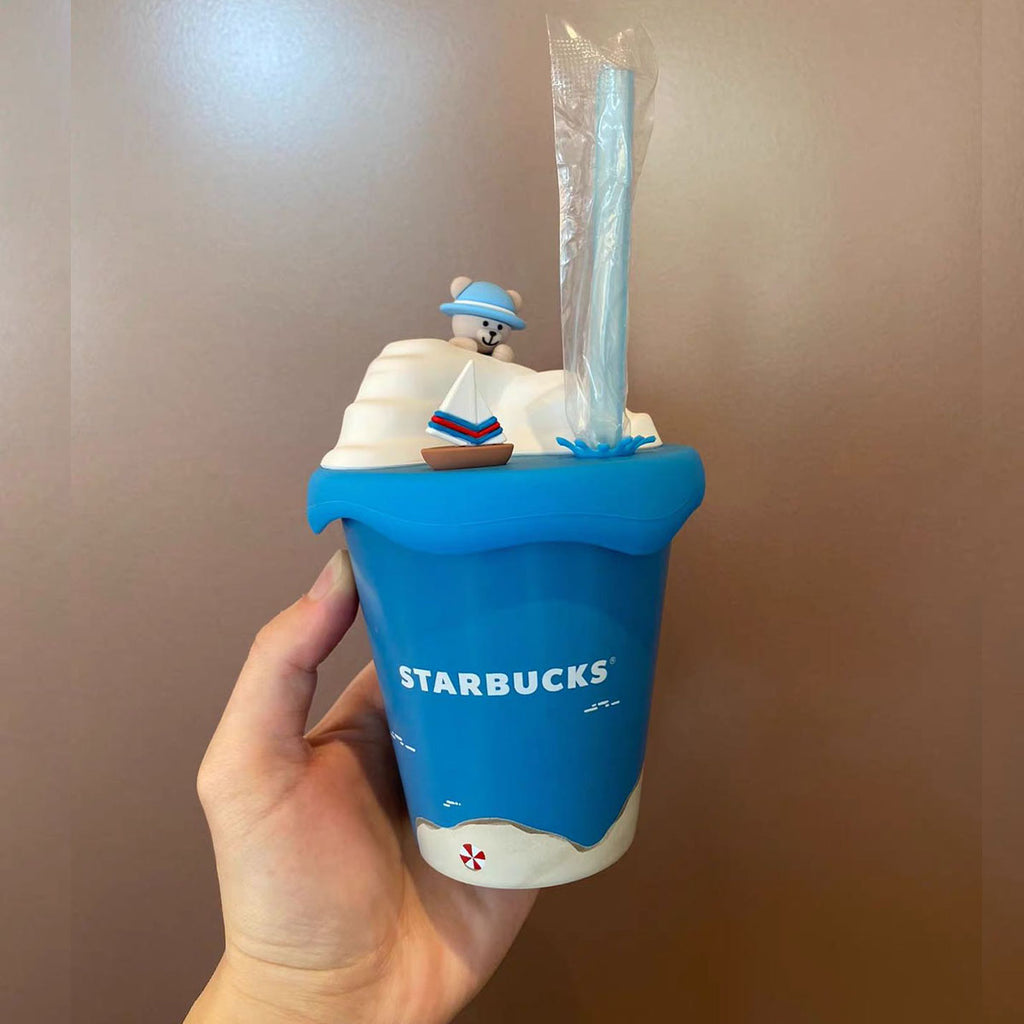 Starbucks China 2024 summer seaside stores bear straw mug 240ml