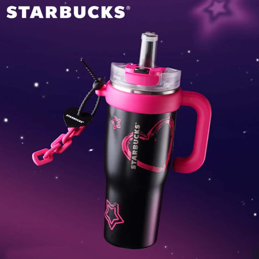 Starbucks China 2024 colorful summer black pink Stainless steel cup 1280ml