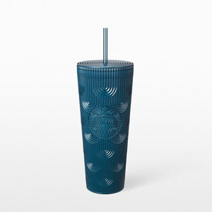 Starbucks Taiwan/Hong Kong 2023 dark blue scale/shell straw cold cup 24oz