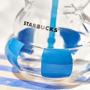 Starbucks China 2024 summer seaside store online blue bear straw glass