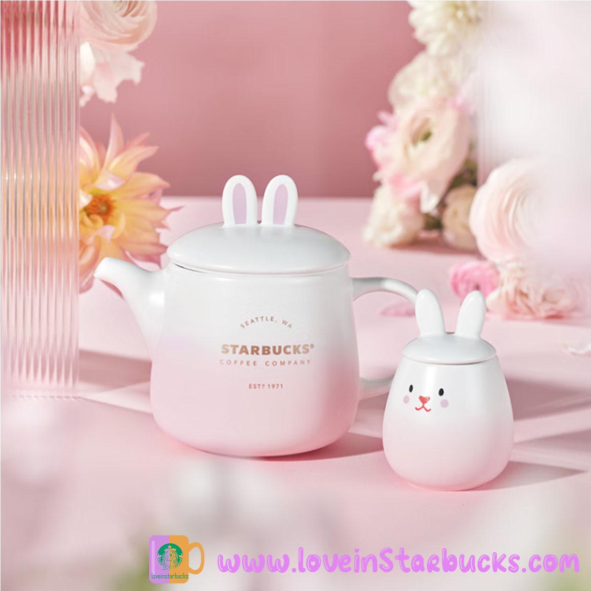 Starbucks China 2023 Spring Cute Rabbit teapot set