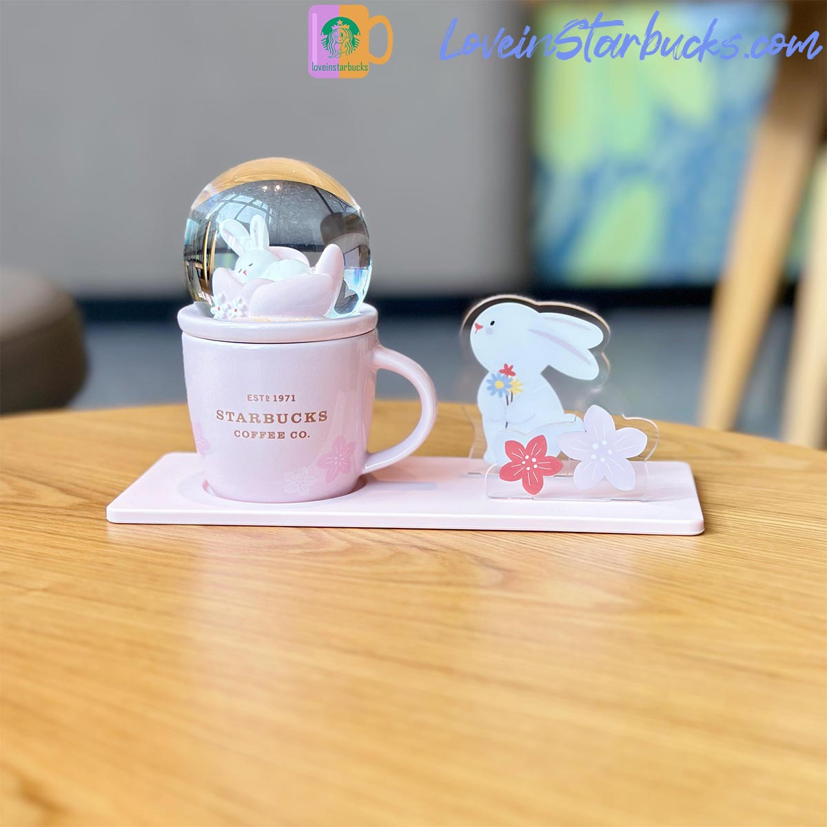 2023 China Starbucks Peach Blossoms  Rabbit Crystal Ball Mug set 89ml