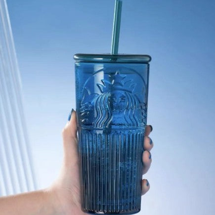 Starbucks tumbler China Dark Green / Blue Green / Unicorn / Peach pink gradient / Sky blue gradient straw Classic Glass cup 18oz