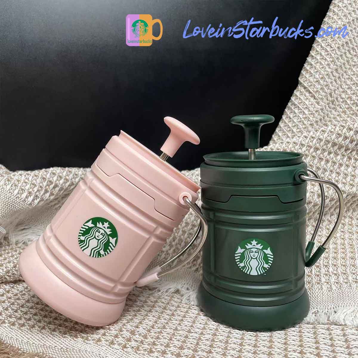 Starbucks China 2023 Camping lantern pink & green light