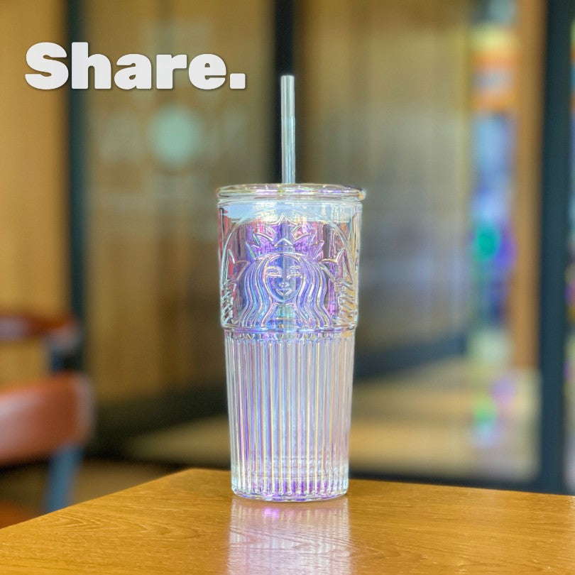 Starbucks tumbler China Dark Green / Blue Green / Unicorn / Peach pink gradient / Sky blue gradient straw Classic Glass cup 18oz