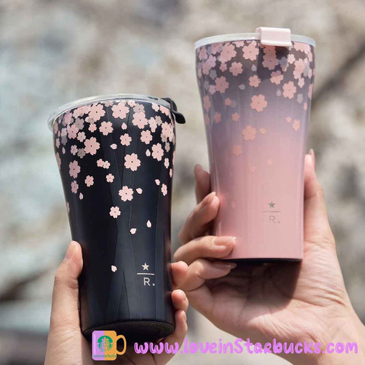 Starbucks Tumbler 2023 Reserve Artist Collection Limited Edition Cool Black and Pink Sakura SS cup Starbucks loveinstarbucks