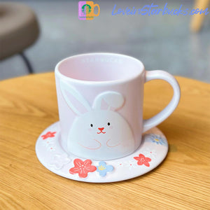 2023 China Starbucks Peach Blossoms  Rabbit Hidden Flowers Mug set 355ml