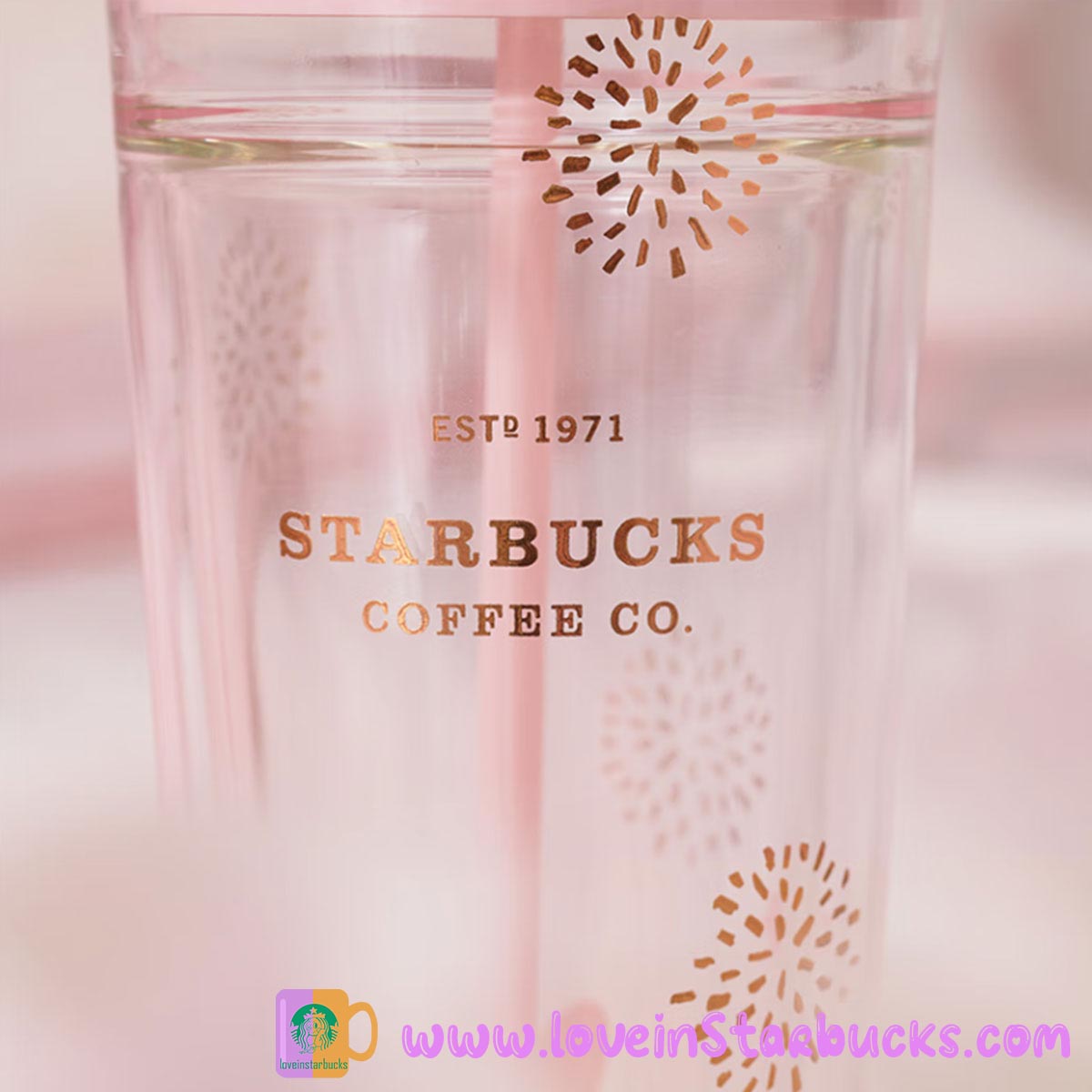 Starbucks China 2023 Spring Cute Rabbit - Sakura top-per Classic Glass Straw cup 20oz
