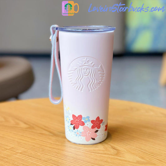 2023 China Starbucks Peach Blossoms Rabbit Hidden Flower Stainless Steel Cup 355ml