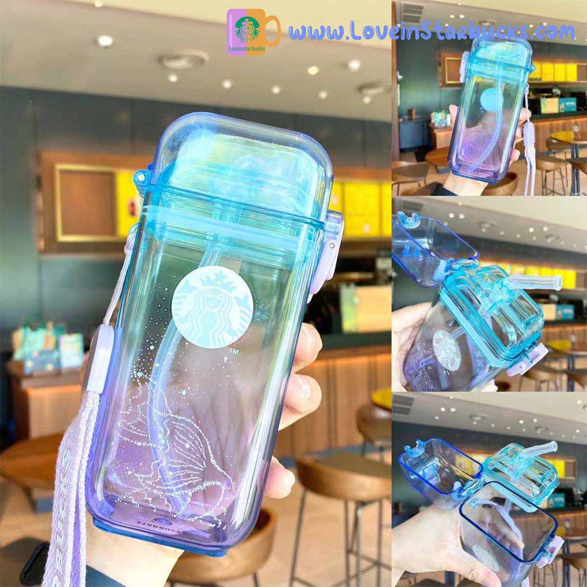 Starbucks Inspired Square Water Bottle 