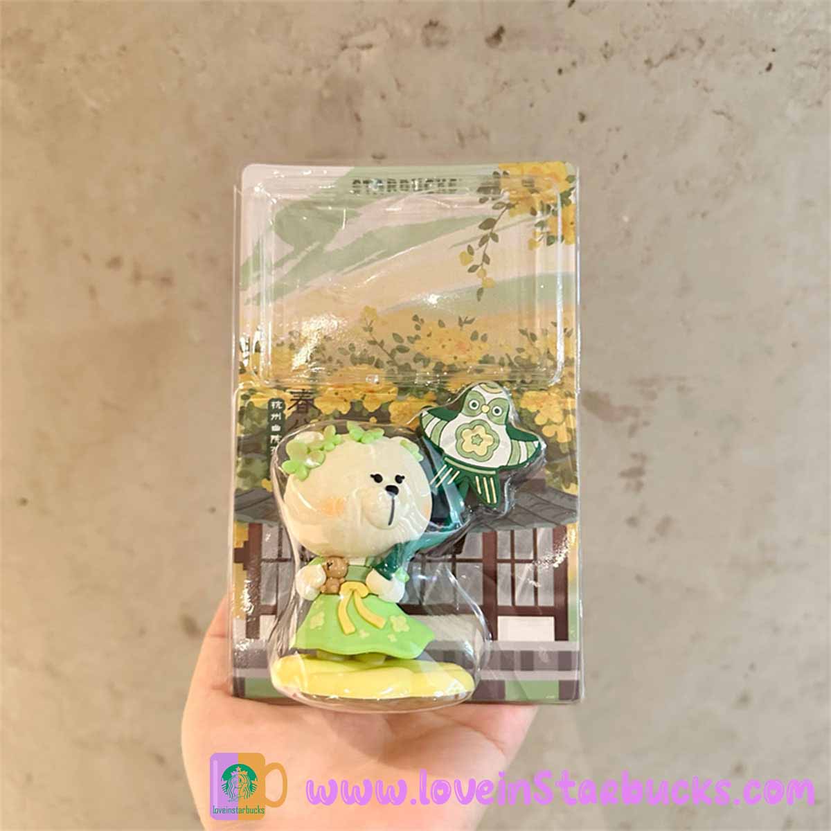 Starbucks China 2023 Spring flower-  Kite ,fisherman ,Sakura bear ornament bear doll