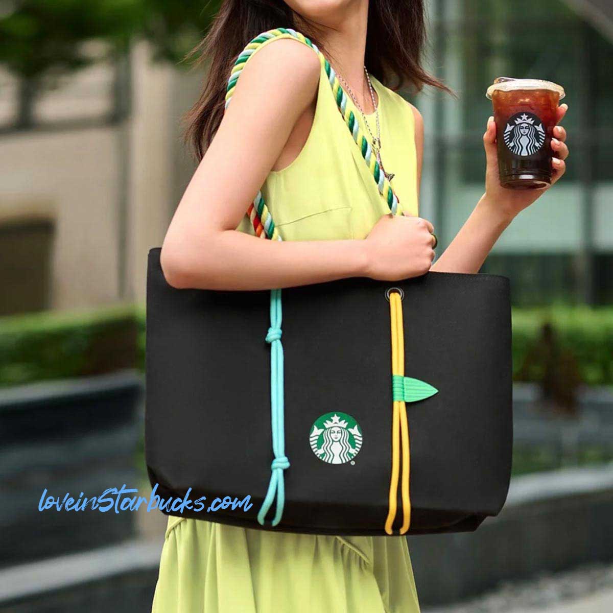 Starbucks China white/black Canvas Single Shoulder Bag