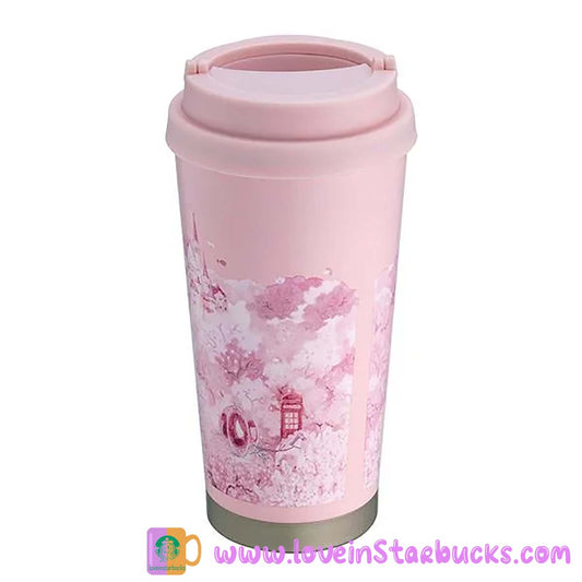 Starbucks Asia 2023 Sakura series - Cherry blossoms fountain stainless steel cup 16oz tumbler