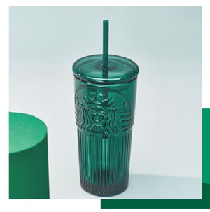 Starbucks tumbler China Dark Green / Blue Green / Unicorn / Peach pink gradient / Sky blue gradient straw Classic Glass cup 18oz
