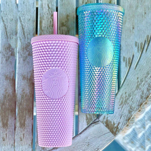 hot Starbucks Indonesia Soft Pink & ICY Blue 24oz studded straw cups - only ship to US - loveinstarbucks
