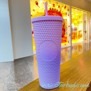 Starbucks Taiwan ombre matte purple pink gradient studded cold tumbler cup 24oz