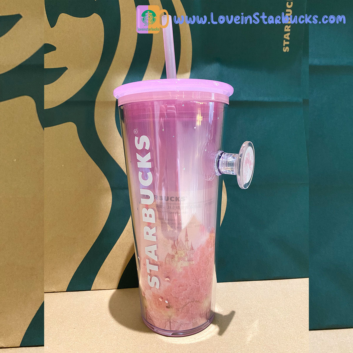 Starbucks Asia 2023 Sakura series - Cherry blossoms cold cup 16oz finger buckle tumbler