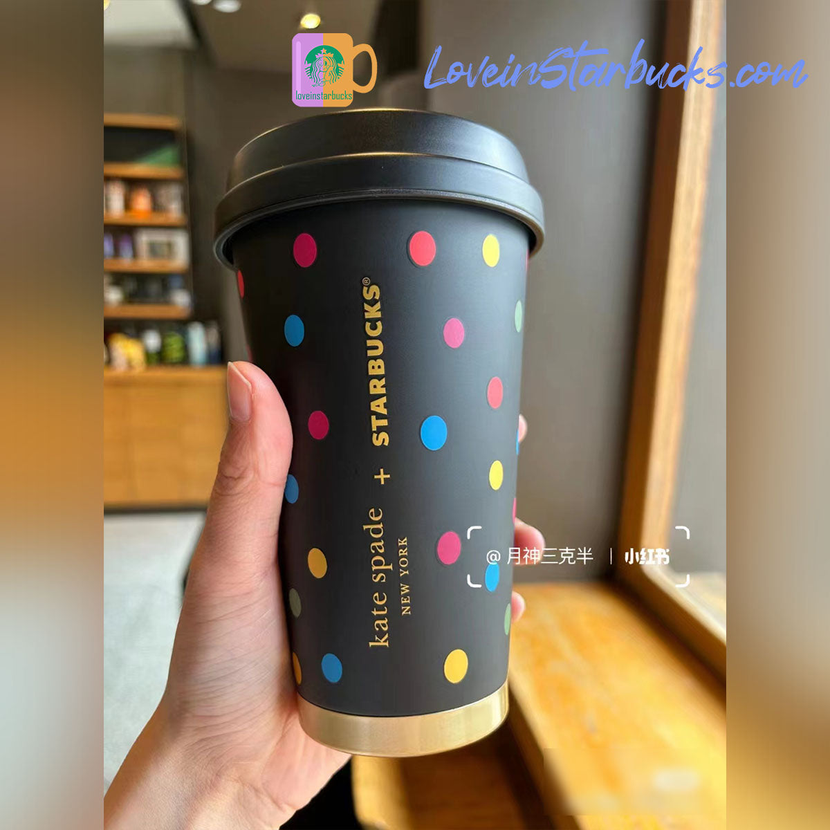Starbucks Kate spade co-branded color dots Stainless steel trailing cup 370ml