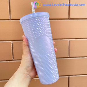 Starbucks Taiwan bling icy white 24oz studded straw cup tumbers