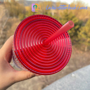 on sale Starbucks China 2023 new year online gradient red scale straw cold cup 24oz