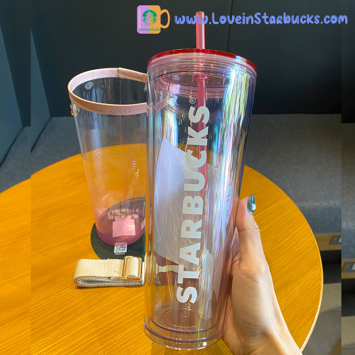 Starbucks Asia 2023 Sakura series - straw cold cup 24oz venti tumbler with strap