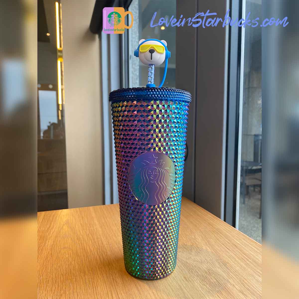 Starbucks tumbler Taiwan FuLong exclusive chrome blue , rock oil sick and baseball studded cups