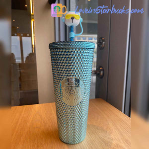 Starbucks tumbler Taiwan FuLong exclusive chrome blue , rock oil sick and baseball studded cups