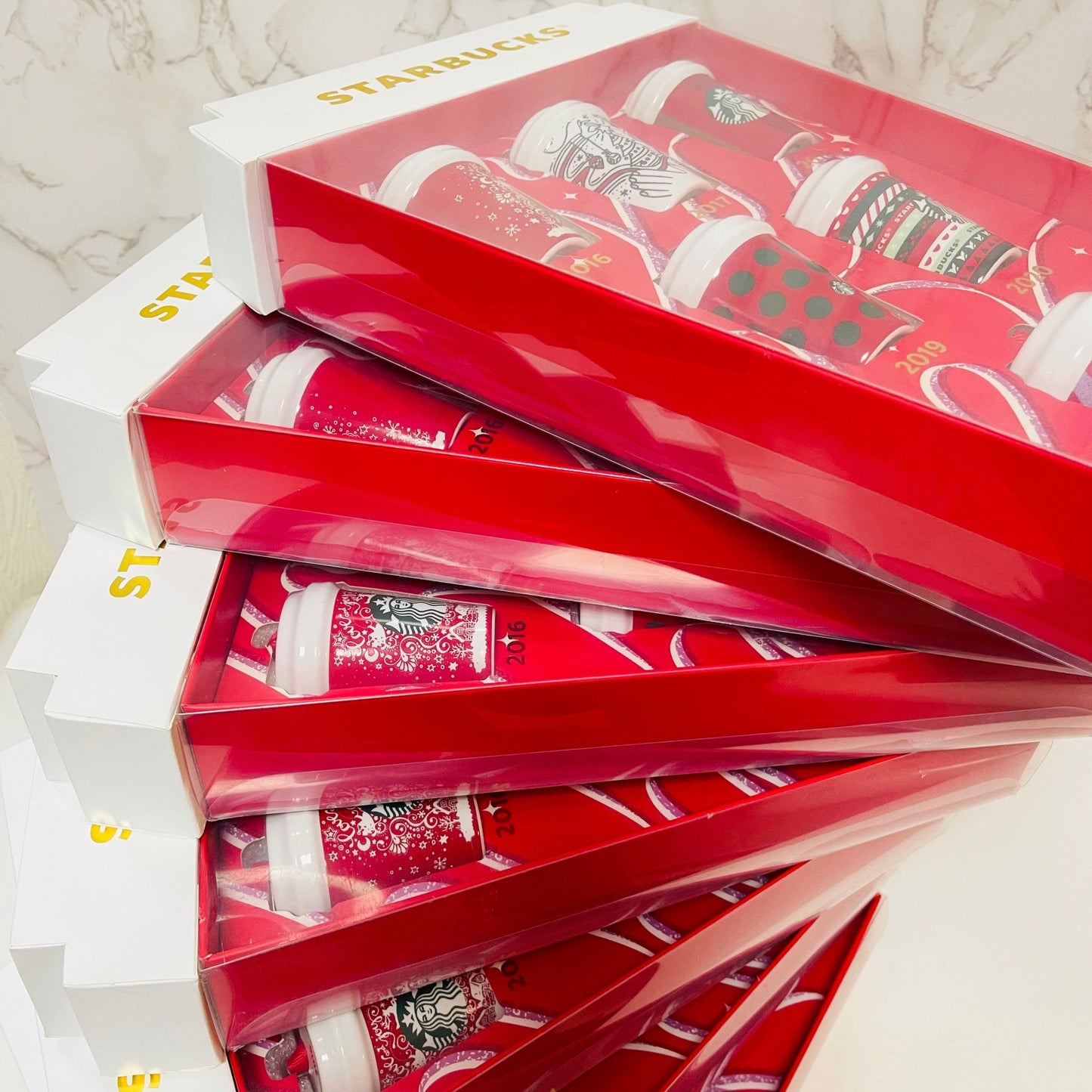 promotion- Starbucks China mini Classic red cup ornaments - one box -6 mini cups - loveinstarbucks