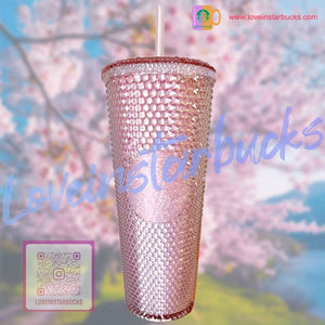 promotion Starbucks China sakura Glitter Pink Studded 24oz cold cup - loveinstarbucks