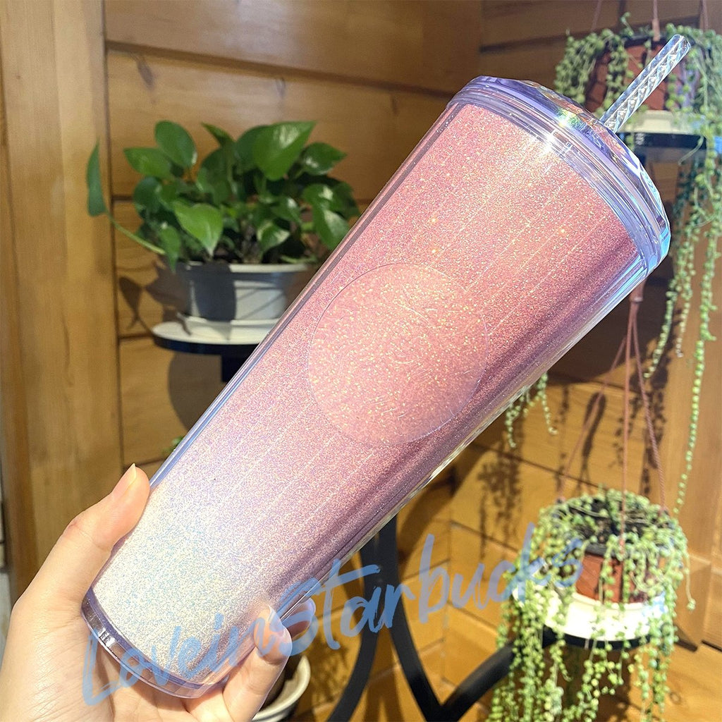 Starbucks China Ombre Peach Pink Gradient Studded Tumbler Cup