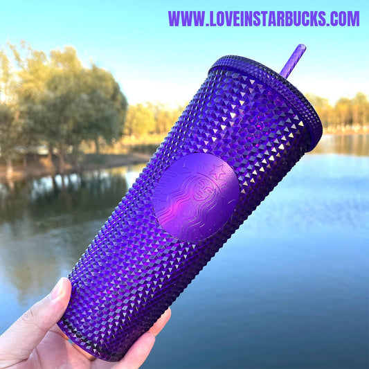 promotion Starbucks Thailand 2022 bling purple straw cup 24oz - loveinstarbucks