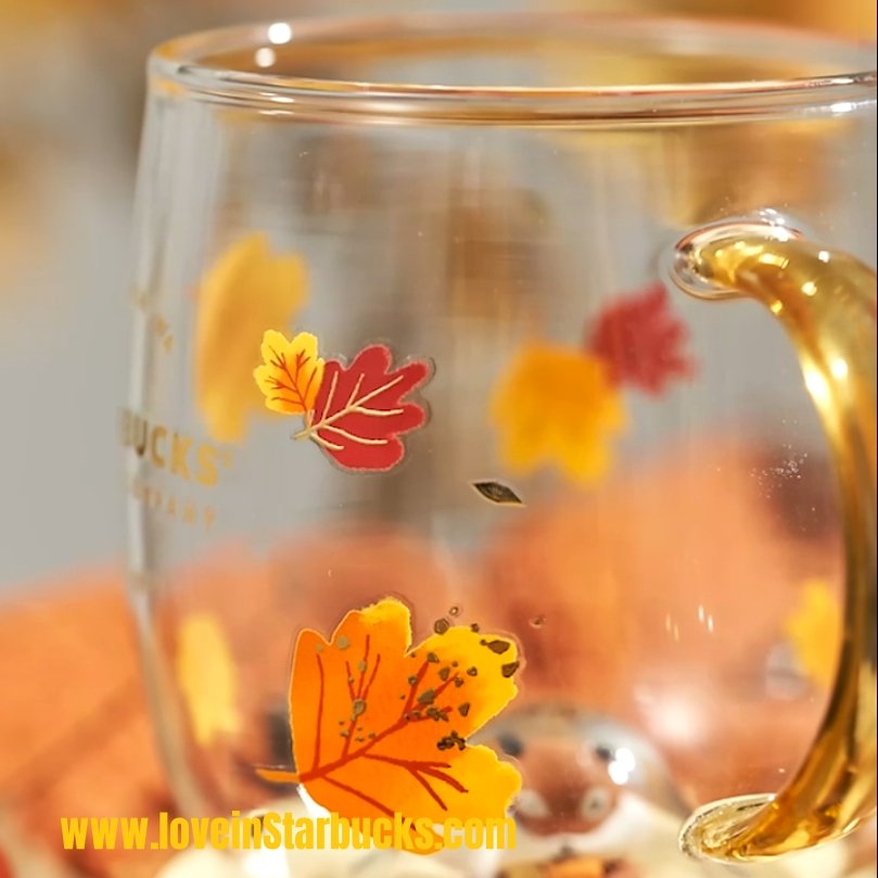 Starbucks store Autumn forrest 2021 glass cup