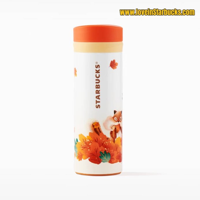 Starbucks 2022 autumn forest Maple Leaf Squirrel Stainless Steel Thermos Cup 355ml - loveinstarbucks