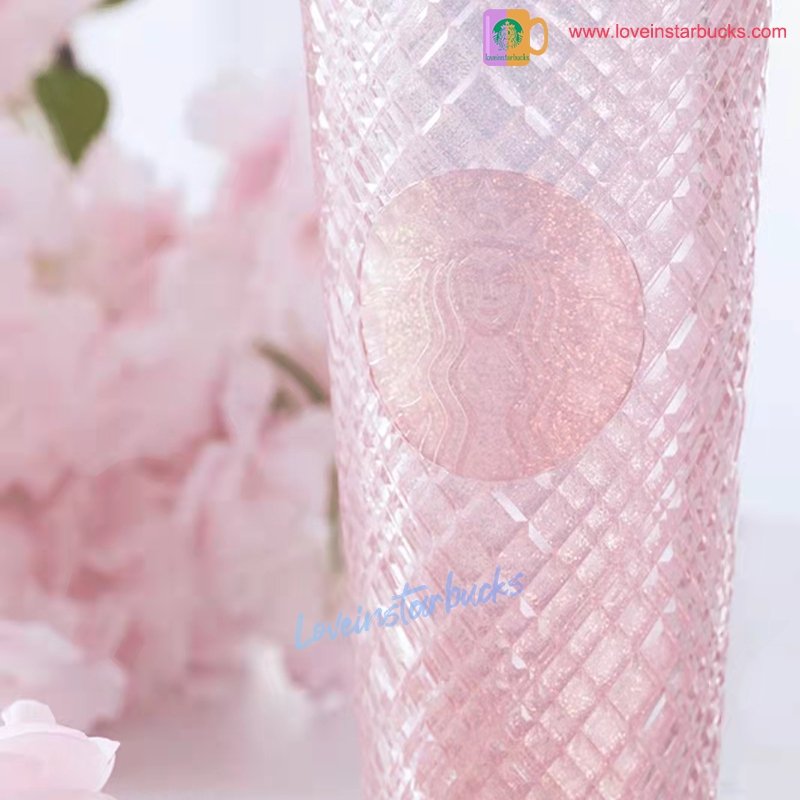 Starbucks 2022 China Sakura Pink Jeweled cold cup 24oz - loveinstarbucks