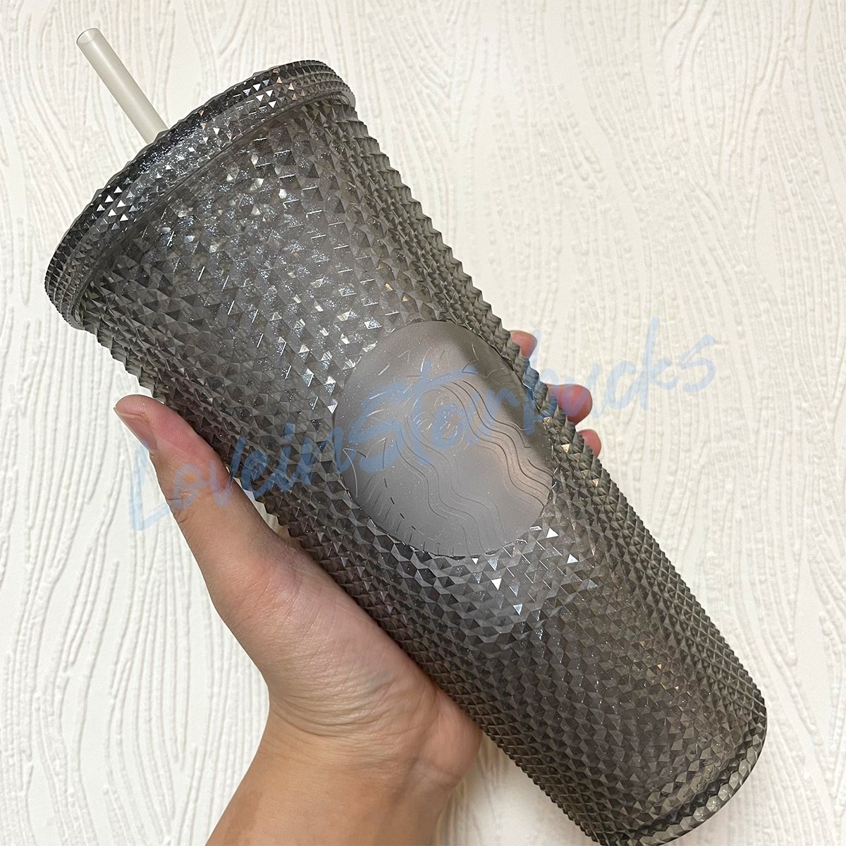 Starbucks 2022 Taiwan glitter gray 24oz studded straw cup - loveinstarbucks