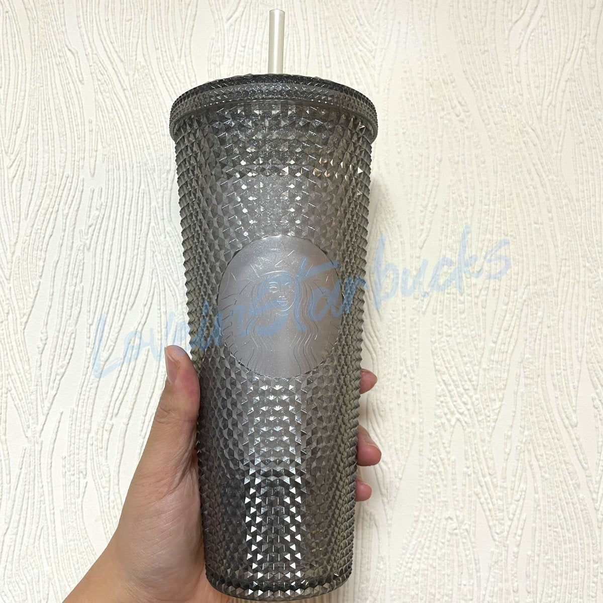 Starbucks 2022 Taiwan glitter gray 24oz studded straw cup - loveinstarbucks
