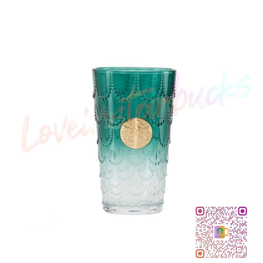 Starbucks 50th Anniversary Fish Scale Glass Cup 405ml