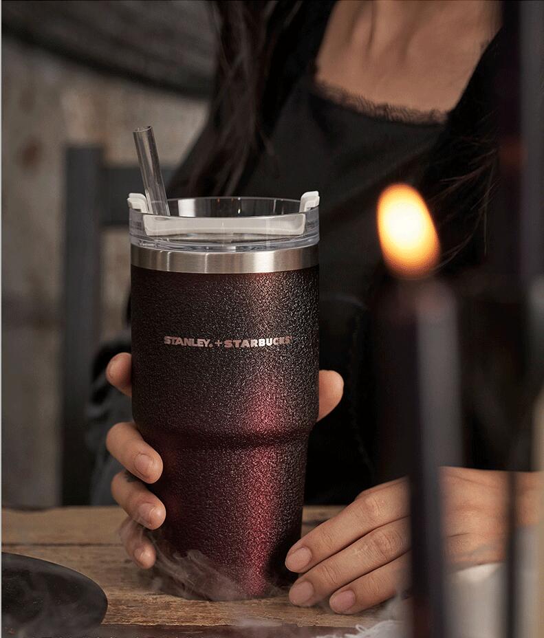 Starbucks China 2021 Halloween 20.8oz Stanley Dark Night Stainless Steel Straw Cup - loveinstarbucks