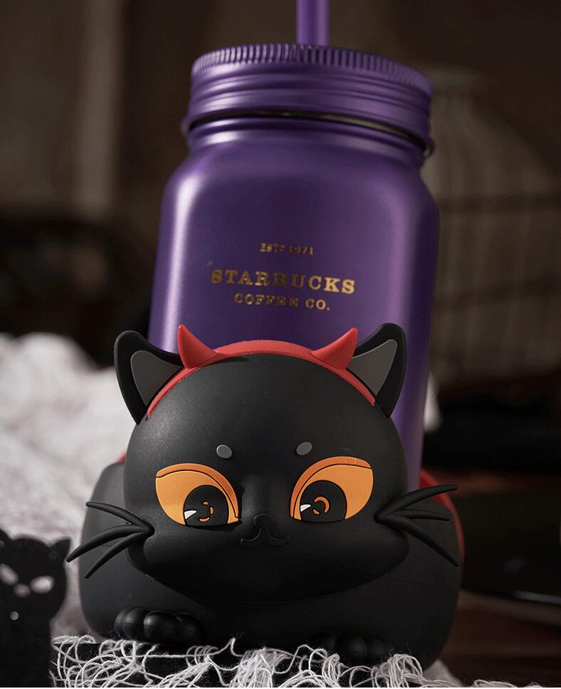 Starbucks China 2021 Halloween 473ml Playful Little Devil Cat Mason Cup