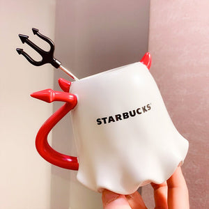 Starbucks China 2021 Halloween Red and White Devil 473 Mug
