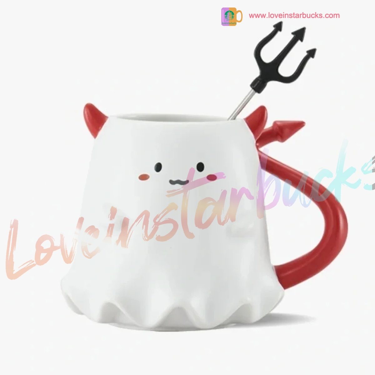 Starbucks China 2021 Halloween Red and White Devil 473 Mug