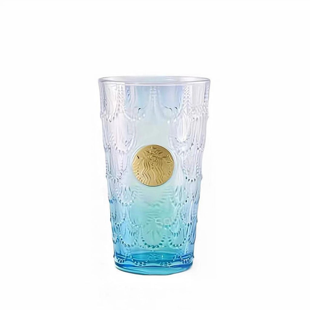 Starbucks China 2022 anniversary Sea blue gradient fish scales glass 460ml