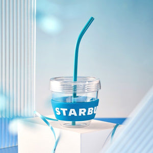Starbucks China 2022 Christmas x1 blue green series - blue plastic cup 350ml