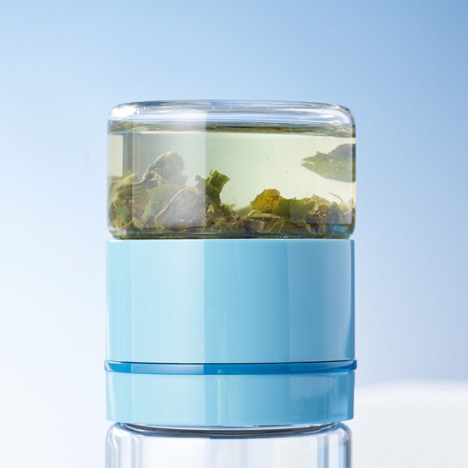 Starbucks China 2022 Christmas x1 blue green series -Tea water separation glass cup 270ml