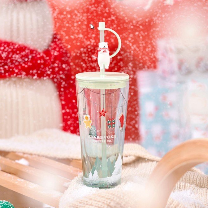 promotion Starbucks China 2022 Xmas-2nd-online Classic Glass Straw cup 20oz